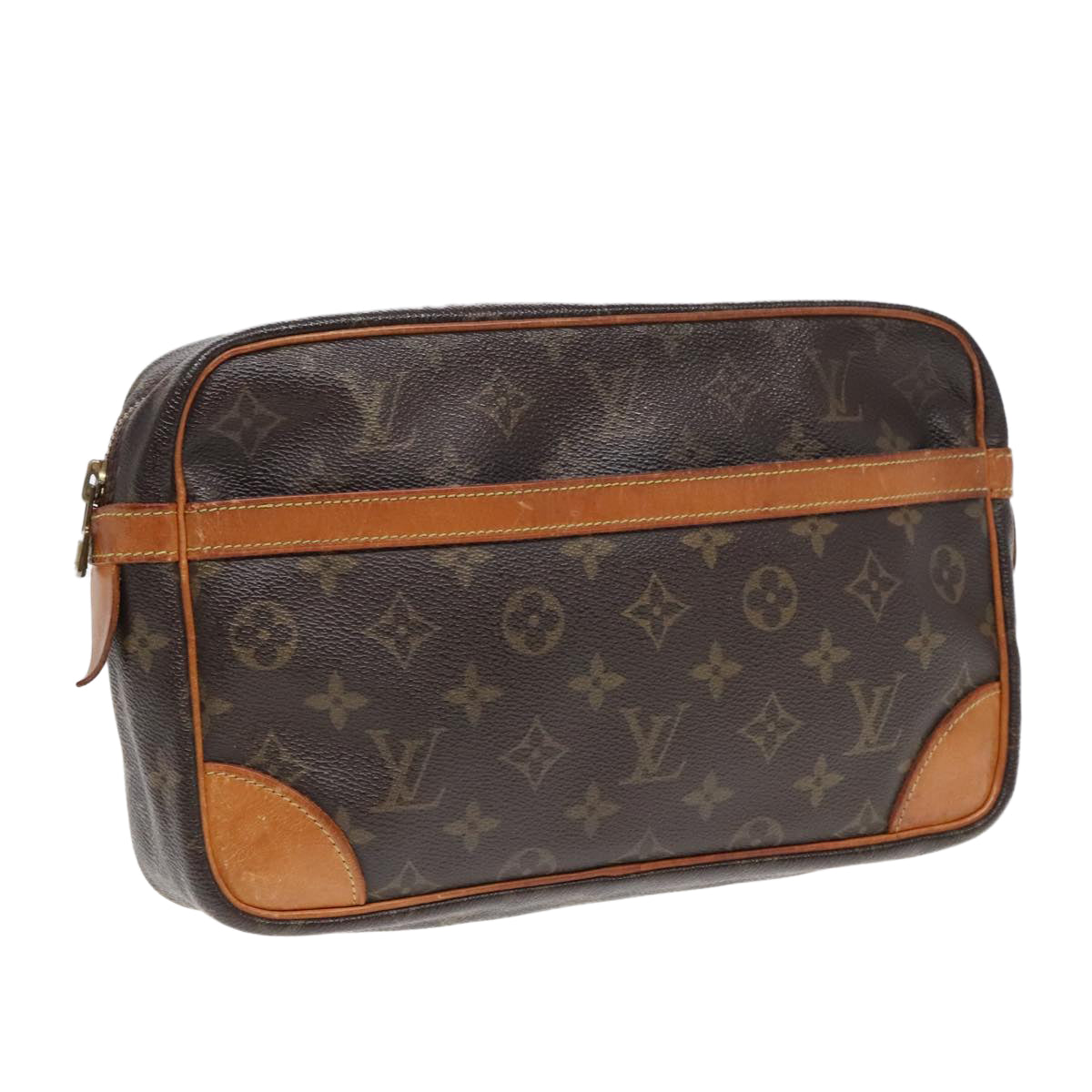 LOUIS VUITTON Monogram Compiegne 28 Clutch Bag M51845 LV Auth 92387