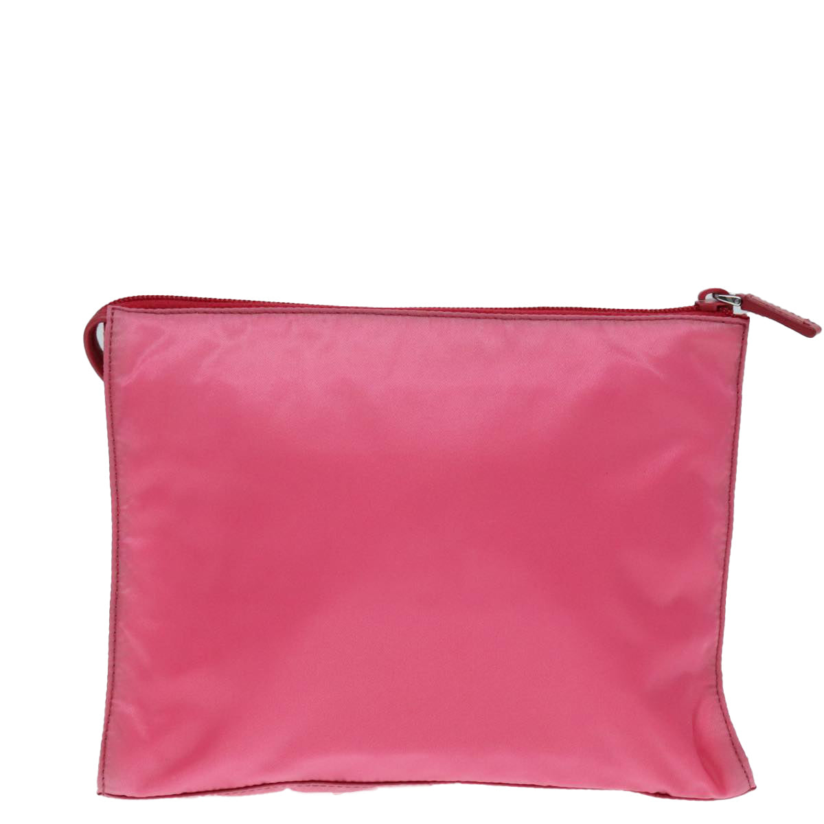 PRADA Clutch Bag Nylon Pink Silver Auth 92400