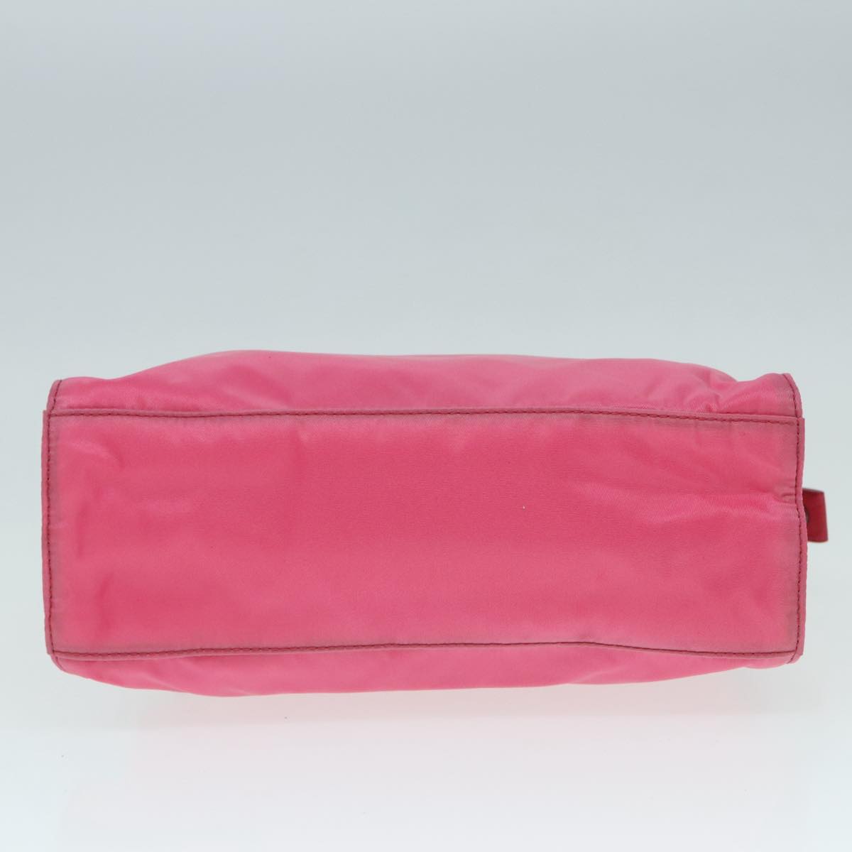 PRADA Clutch Bag Nylon Pink Silver Auth 92400