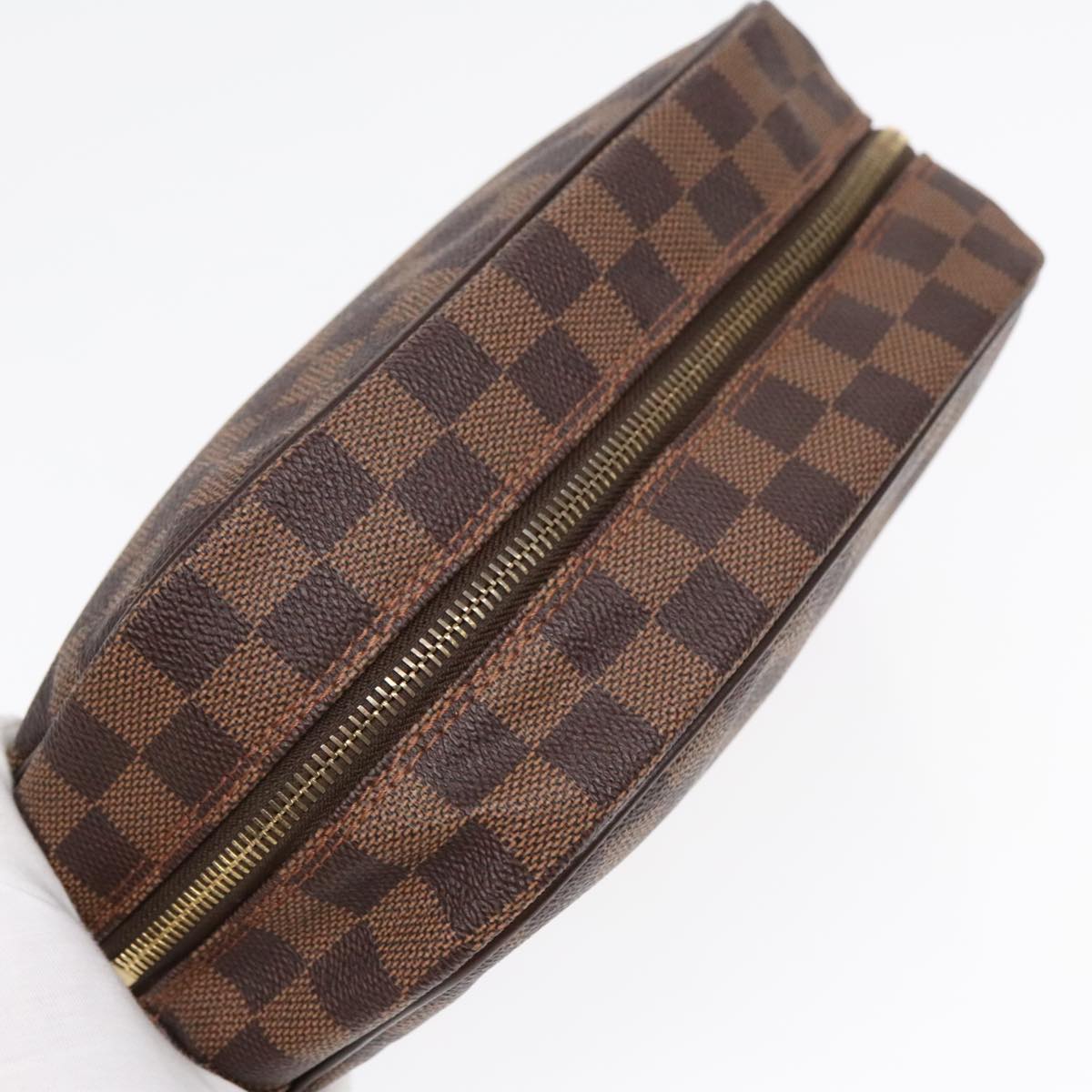 LOUIS VUITTON Damier Ebene Trousse Toilette 25 Clutch Bag N47624 LV Auth 92402