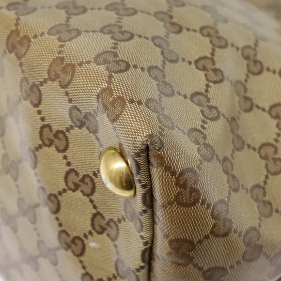 GUCCI GG Crystal Tote Bag Coated Canvas Beige White Silver 207292 Auth 92409