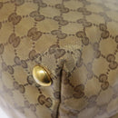 GUCCI GG Crystal Tote Bag Coated Canvas Beige White Silver 207292 Auth 92409-10