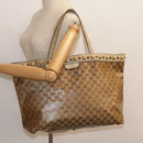 GUCCI GG Crystal Tote Bag Coated Canvas Beige White Silver 207292 Auth 92409-25