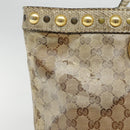 GUCCI GG Crystal Tote Bag Coated Canvas Beige White Silver 207292 Auth 92409-2