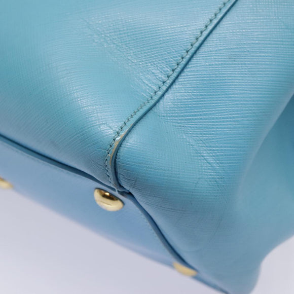 Salvatore Ferragamo Handtasche Saffiano-Leder 2-Wege Hellblau Gold Orig 92430