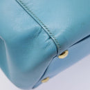 Salvatore Ferragamo Handtasche Saffiano-Leder 2-Wege Hellblau Gold Orig 92430-16