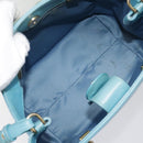 Salvatore Ferragamo Handtasche Saffiano-Leder 2-Wege Hellblau Gold Orig 92430-11
