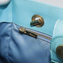 Salvatore Ferragamo Handtasche Saffiano-Leder 2-Wege Hellblau Gold Orig 92430-24