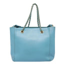 Salvatore Ferragamo Handtasche Saffiano-Leder 2-Wege Hellblau Gold Orig 92430-2