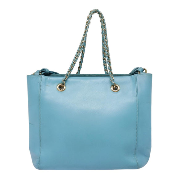 Salvatore Ferragamo Handtasche Saffiano-Leder 2-Wege Hellblau Gold Orig 92430