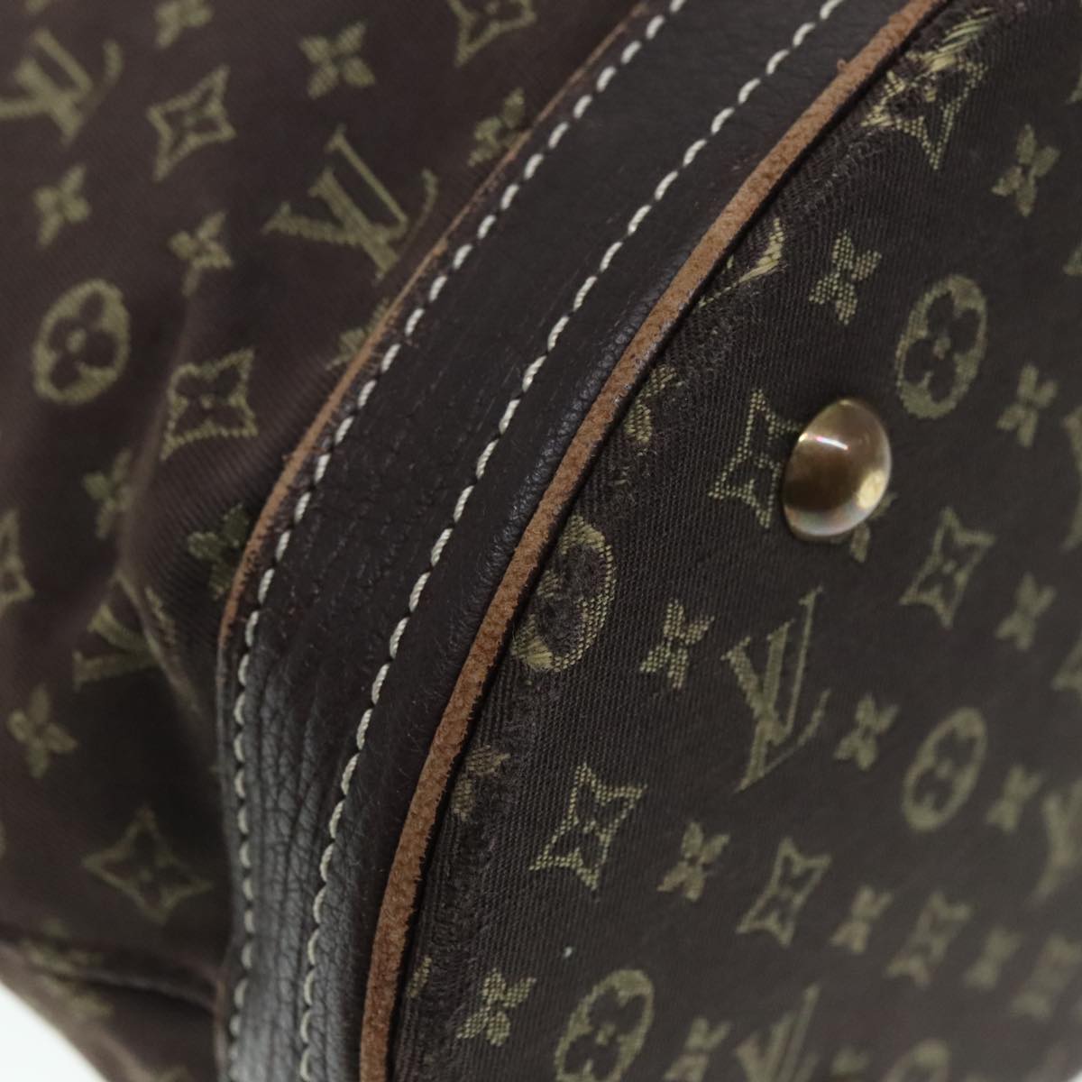 LOUIS VUITTON Monogram Mini Lin Bucket PM Shoulder Bag Brown M95226 Auth 92442