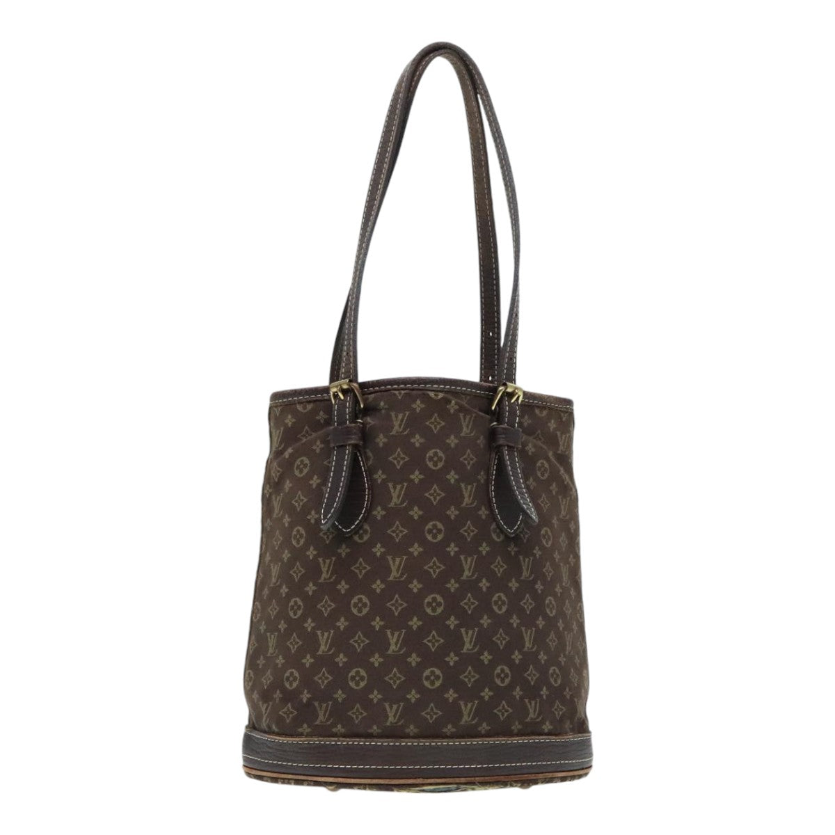 LOUIS VUITTON Monogram Mini Lin Bucket PM Shoulder Bag Brown M95226 Auth 92442