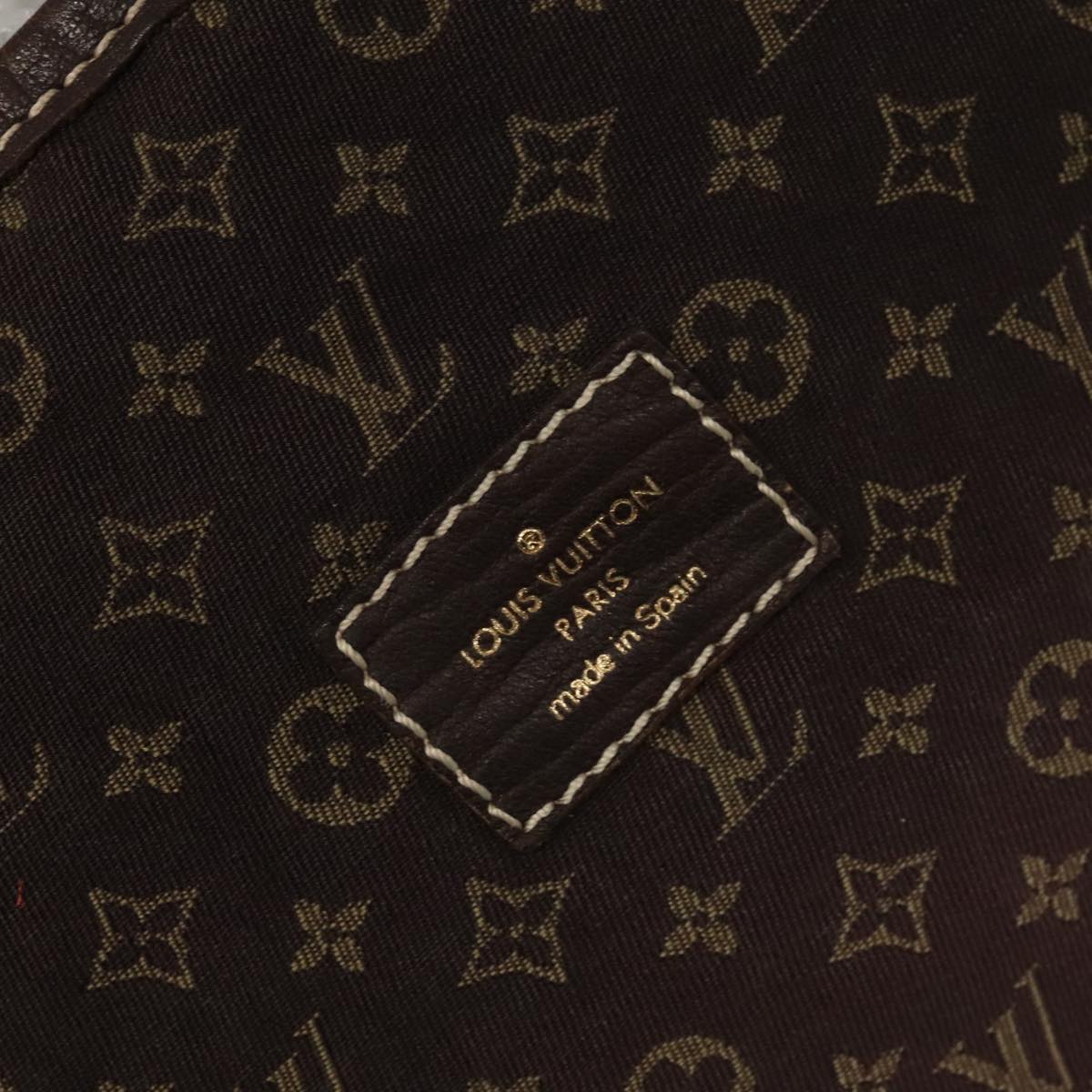 LOUIS VUITTON Monogram Mini Lin Saumur XL Shoulder Bag Ebene M95220 Auth 92467