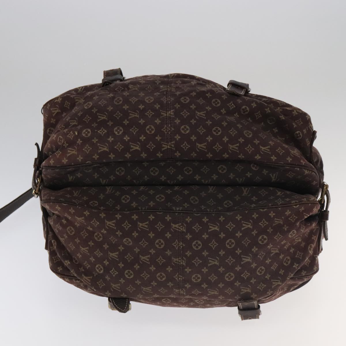 LOUIS VUITTON Monogram Mini Lin Saumur XL Shoulder Bag Ebene M95220 Auth 92467