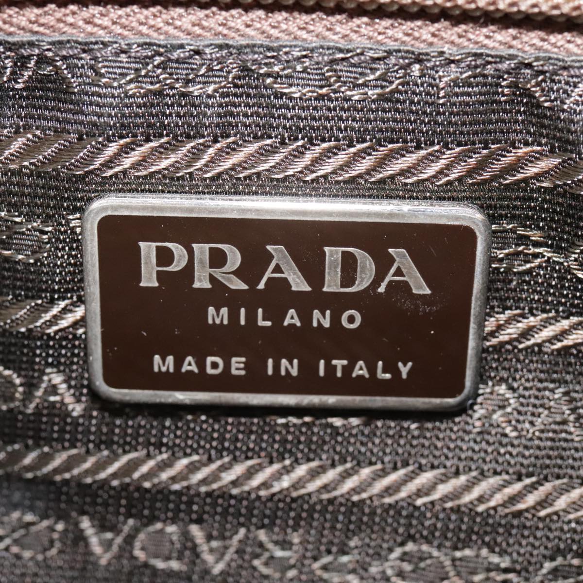 PRADA Hand Bag Satin Gold Silver Auth 92471