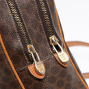 CELINE Macadam Canvas Shoulder Bag PVC Leather Brown Gold Auth 92489-18