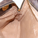 CELINE Macadam Canvas Shoulder Bag PVC Leather Brown Gold Auth 92489-20