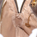 CELINE Macadam Canvas Shoulder Bag PVC Leather Brown Gold Auth 92489-11