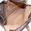 CELINE Macadam Canvas Shoulder Bag PVC Leather Brown Gold Auth 92489-12