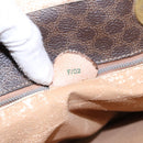 CELINE Macadam Canvas Shoulder Bag PVC Leather Brown Gold Auth 92489-21