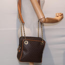 CELINE Macadam Canvas Shoulder Bag PVC Leather Brown Gold Auth 92489-22