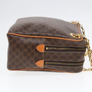 CELINE Macadam Canvas Shoulder Bag PVC Leather Brown Gold Auth 92489-4