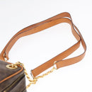CELINE Macadam Canvas Shoulder Bag PVC Leather Brown Gold Auth 92489-14