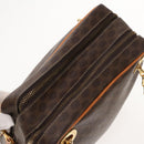 CELINE Macadam Canvas Shoulder Bag PVC Leather Brown Gold Auth 92489-5