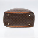 CELINE Macadam Canvas Shoulder Bag PVC Leather Brown Gold Auth 92489-7