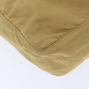 PRADA Shoulder Bag Nylon Beige Silver Auth 92490-15