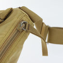 PRADA Shoulder Bag Nylon Beige Silver Auth 92490-9