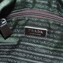 PRADA Shoulder Bag Nylon Beige Silver Auth 92490-18