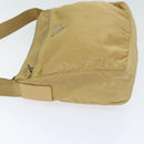 PRADA Shoulder Bag Nylon Beige Silver Auth 92490-4