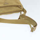 PRADA Shoulder Bag Nylon Beige Silver Auth 92490-7