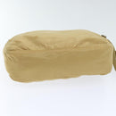 PRADA Shoulder Bag Nylon Beige Silver Auth 92490-5
