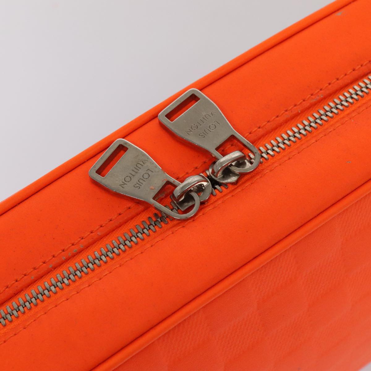 LOUIS VUITTON Damier Infini  Trousse Toilette Bag Orange N23348 LV Auth 92529