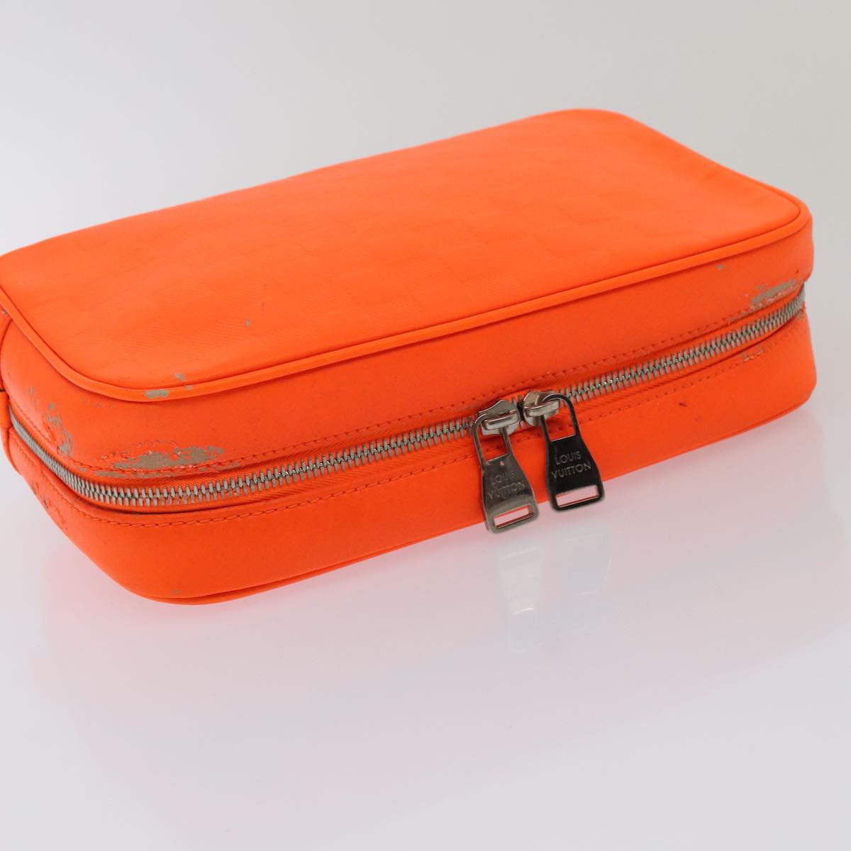 LOUIS VUITTON Damier Infini  Trousse Toilette Bag Orange N23348 LV Auth 92529