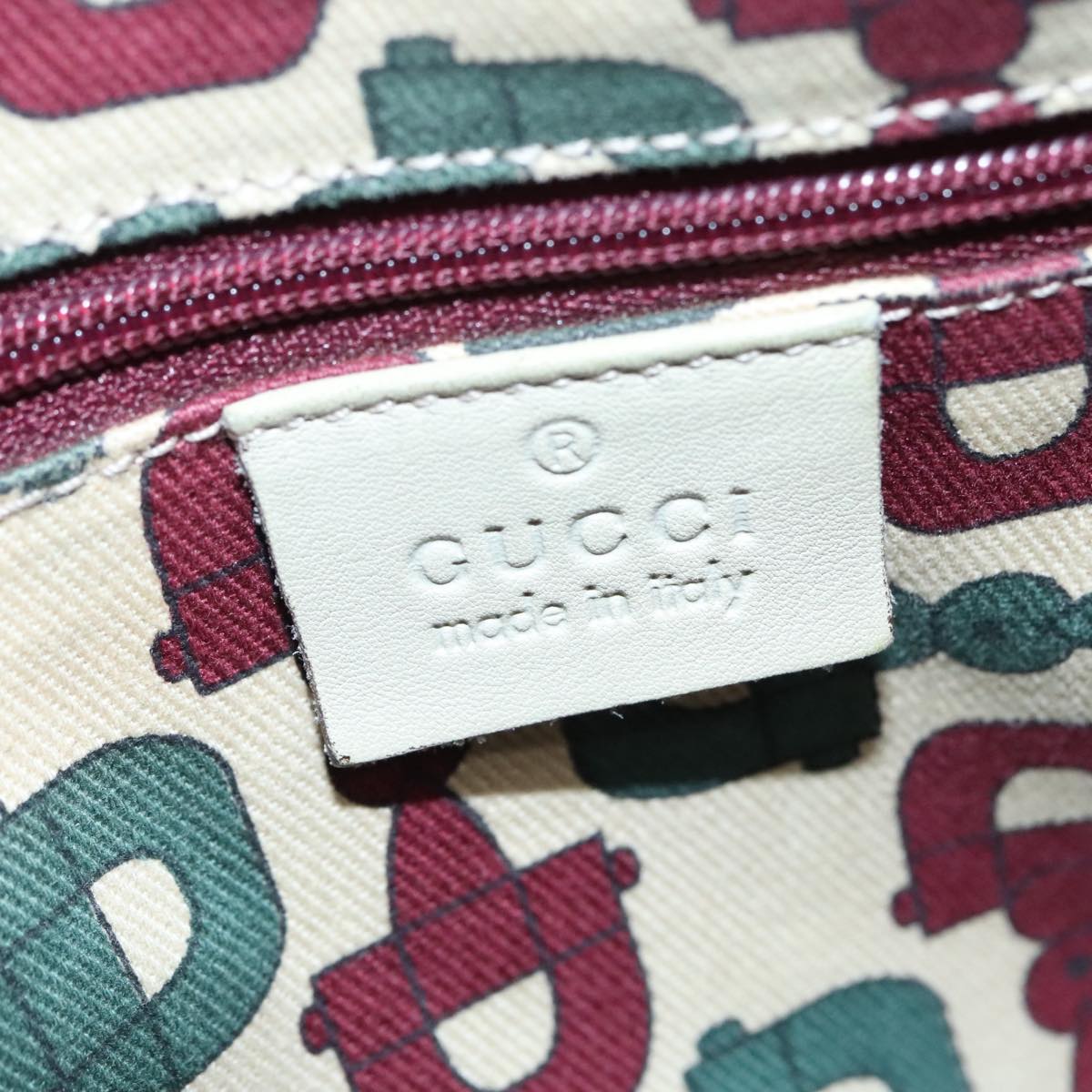 GUCCI Guccissima Tote Bag Leather White Auth 92534