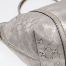 GUCCI GG implementation Tote Bag PVC Silver Auth 92536-11
