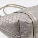 GUCCI GG implementation Tote Bag PVC Silver Auth 92536-13