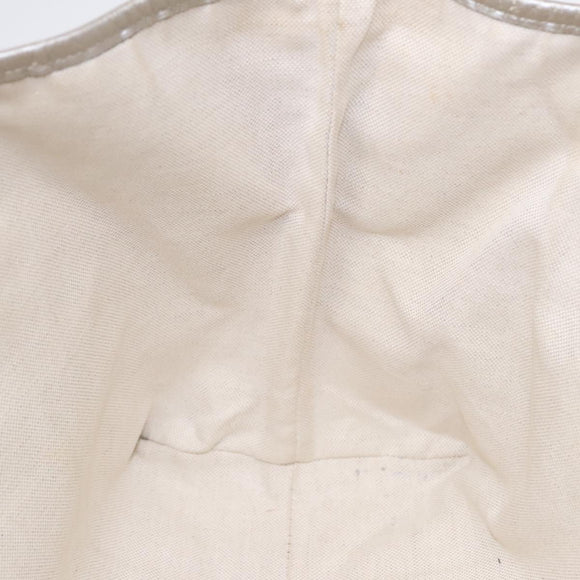 GUCCI GG implementation Tote Bag PVC Silver Auth 92536