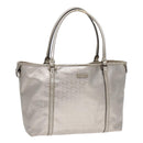 GUCCI GG implementation Tote Bag PVC Silver Auth 92536-1
