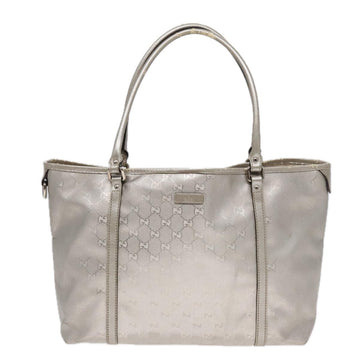 GUCCI GG implementation Tote Bag PVC Silver Auth 92536 - 0