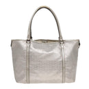 GUCCI GG implementation Tote Bag PVC Silver Auth 92536-3