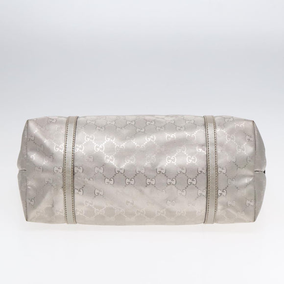GUCCI GG implementation Tote Bag PVC Silver Auth 92536
