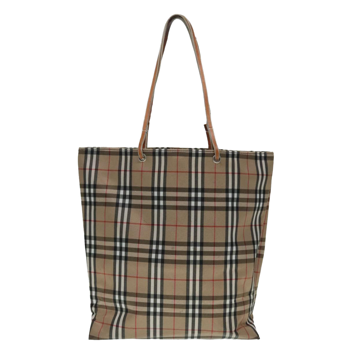 BURBERRY Nova Check Hand Bag Nylon Beige Auth 92562 - 0