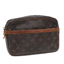 LOUIS VUITTON Monogram Compiegne 23 Clutch Bag M51847 LV Auth 92574-1