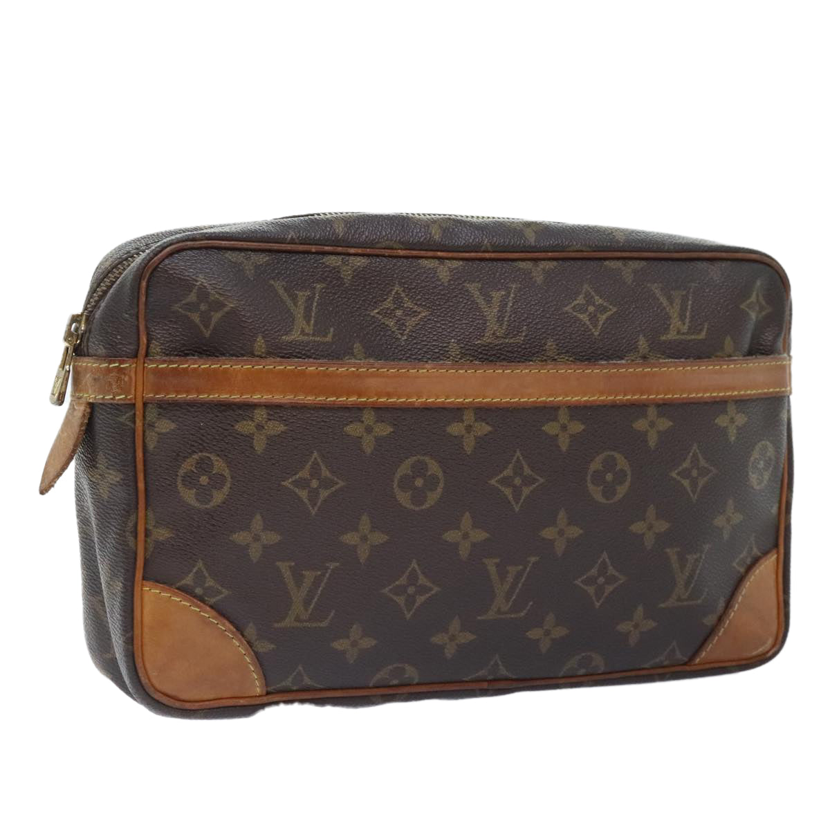 LOUIS VUITTON Monogram Compiegne 28 Clutch Bag M51845 LV Auth 92588