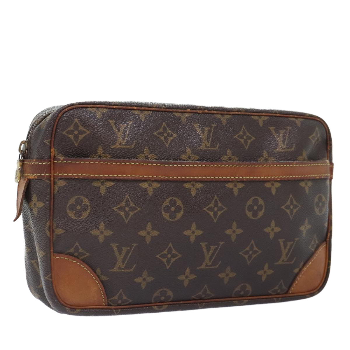 LOUIS VUITTON Monogram Compiegne 28 Clutch Bag M51845 LV Auth 92589