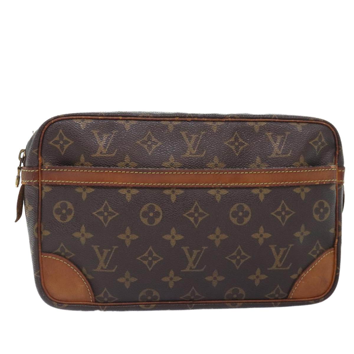 LOUIS VUITTON Monogram Compiegne 28 Clutch Bag M51845 LV Auth 92589